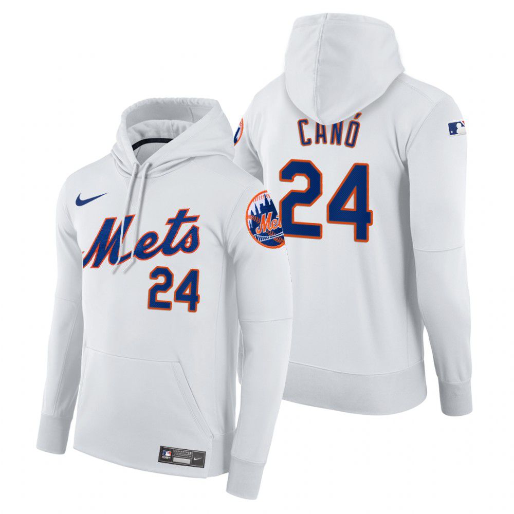Men New York Mets #24 Cano white home hoodie 2021 MLB Nike Jerseys